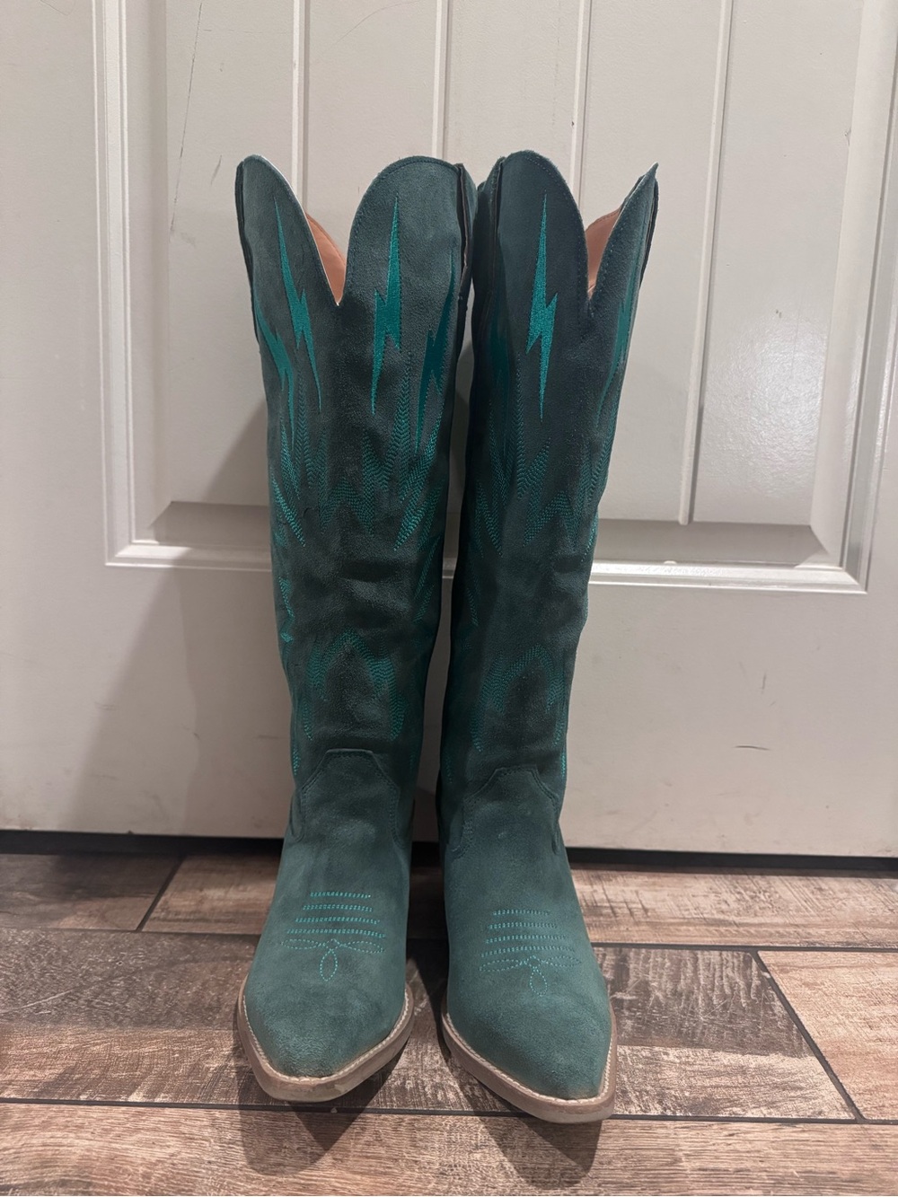 Green Knee High Cowboy Boots